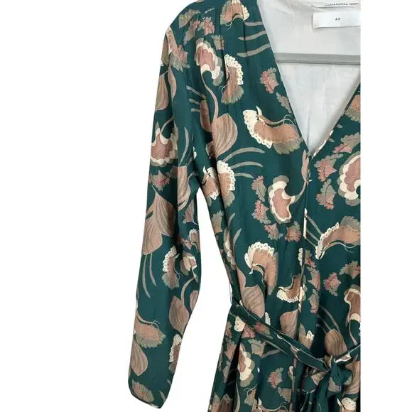 Pomandère Women's Natural Printed Dress Silk Cotton Size 6 Knee Length EUC - Picture 3 of 9